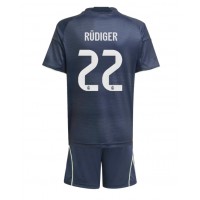 Stroje piłkarskie Real Madrid Antonio Rudiger #22 Koszulka Wyjazdowej dla dzieci 2025-26 Krótki Rękaw (+ szorty)